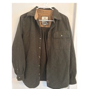 Legendary Whitetails Olive Green Button-Front Shirt Jacket 100% Cotton